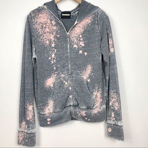 Monrow Bleached Out Zip Up Hoodie
